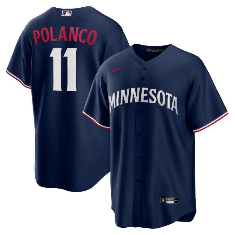 jorge polanco 11 minnesota twins team logo alternate men jersey navy