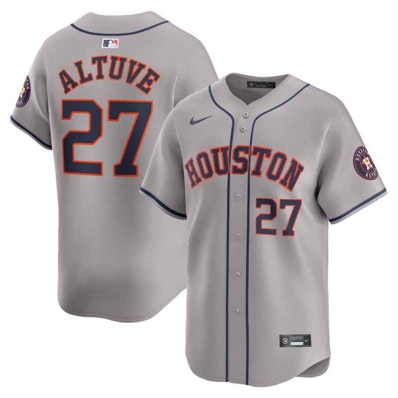 jose altuve 27 houston astros away limited player men jersey gray