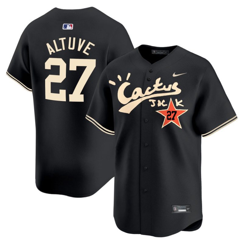 jose altuve 27 houston astros cactus jack black jersey v2 men