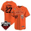 jose altuve 27 houston astros cactus jack celebrity softball game patch men jersey orange