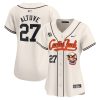 jose altuve 27 houston astros cactus jack patch women jersey cream