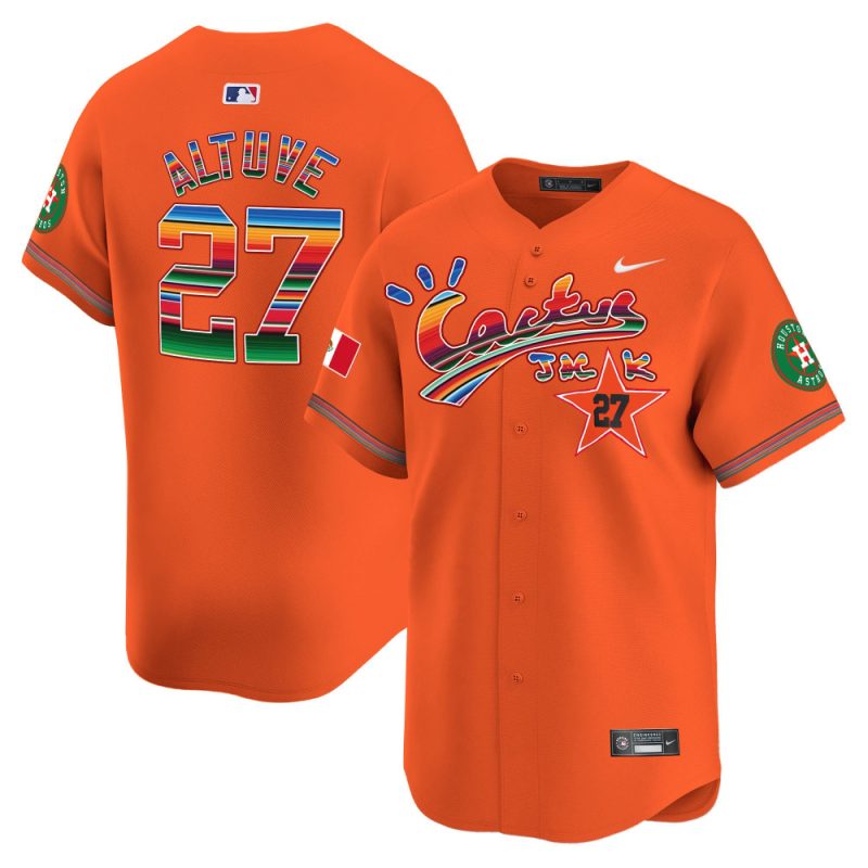 jose altuve 27 houston astros mexico cactus jack men jersey orange