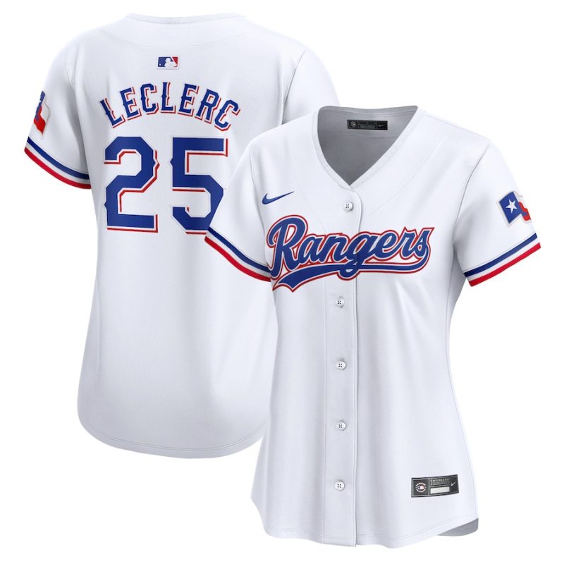 jose leclerc 25 texas rangers women home limited player jersey white