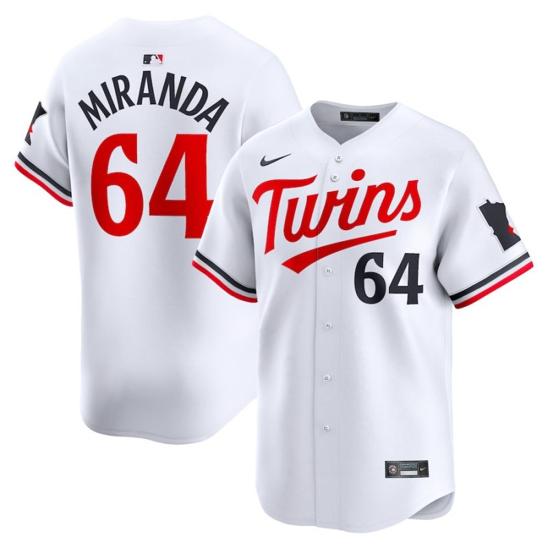 jose miranda 64 minnesota twins home limited player men jersey white