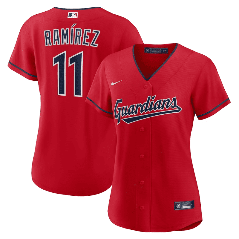 jose ramirez 11 cleveland guardians women alternate jersey red