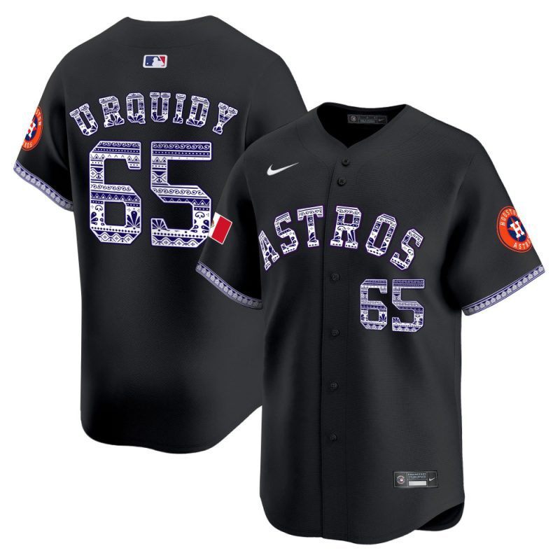 jose urquidy 65 houston astros mexico men jersey black