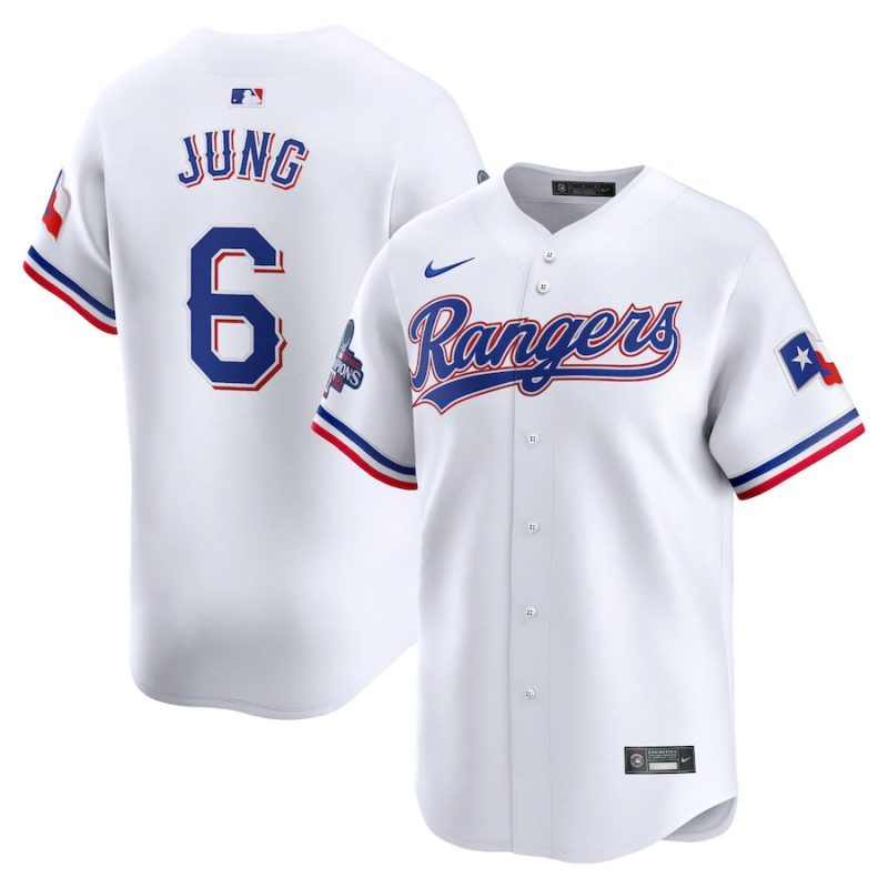 josh jung 6 texas rangers home 2023 world series champions limited men jersey white