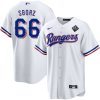 josh sborz 66 texas rangers 2023 world series stitched baseball jersey white