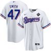 josh smith 47 texas rangers 2023 world series stitched baseball jersey white