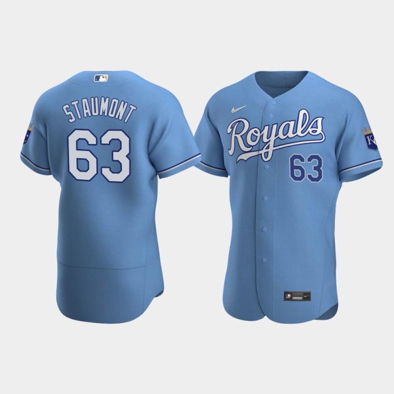 josh staumont 63 kansas city royals light blue alternate jersey jersey