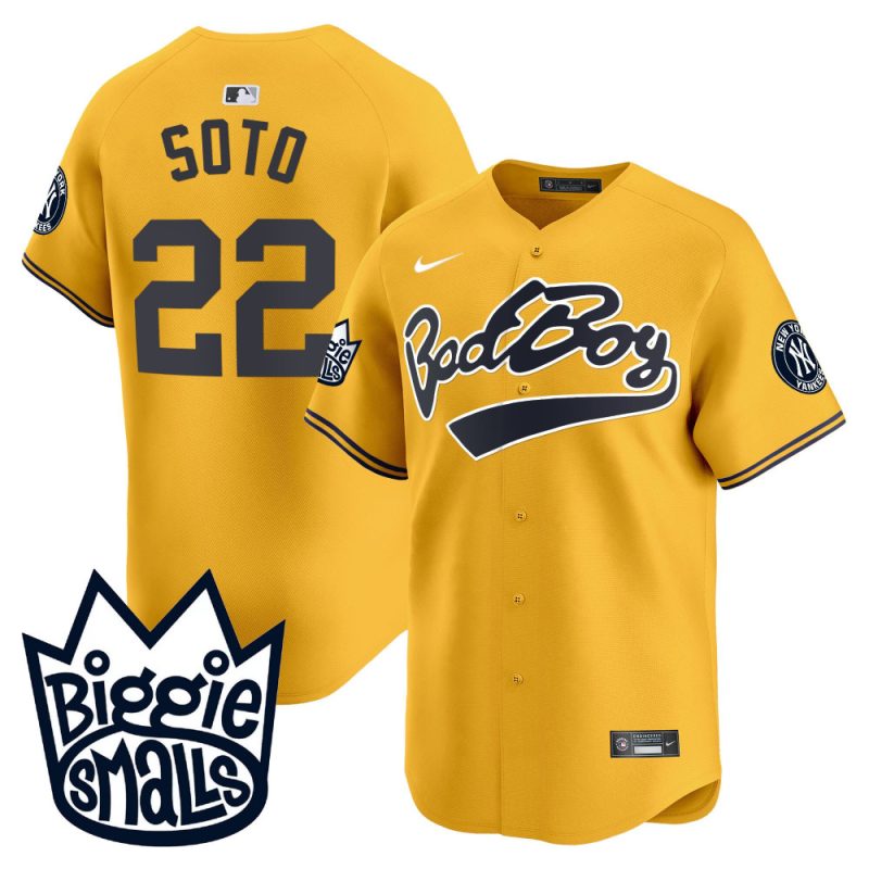 juan soto 22 new york yankees biggie smalls men jersey gold