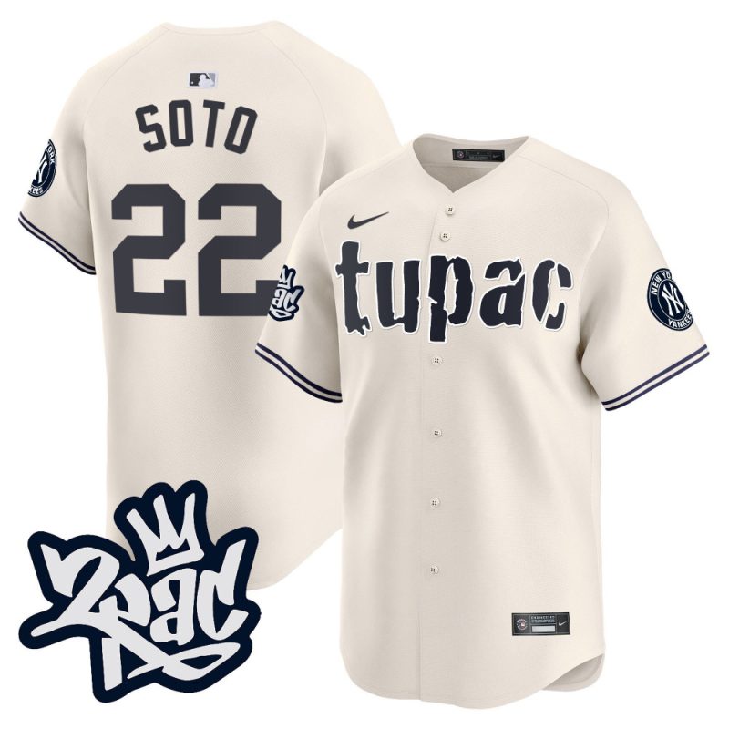 juan soto 22 new york yankees tupac shakur men jersey cream