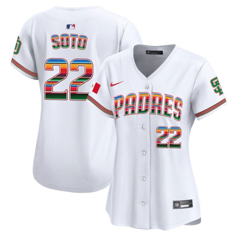 juan soto 22 san diego padres mexico women jersey white