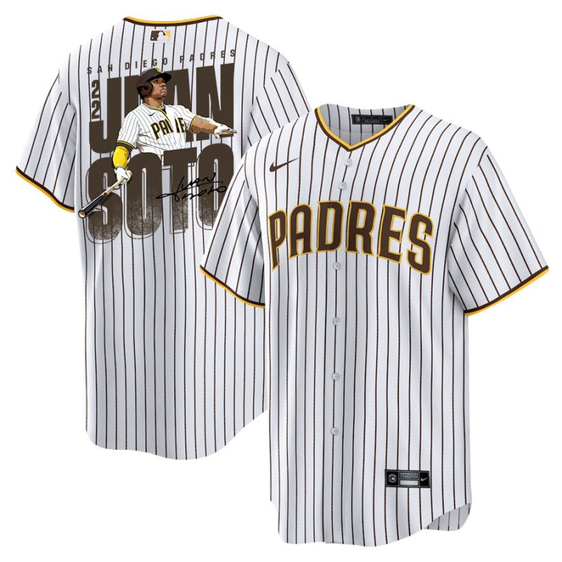 juan soto 22 san diego padres signed posture 2023 home player men jersey white