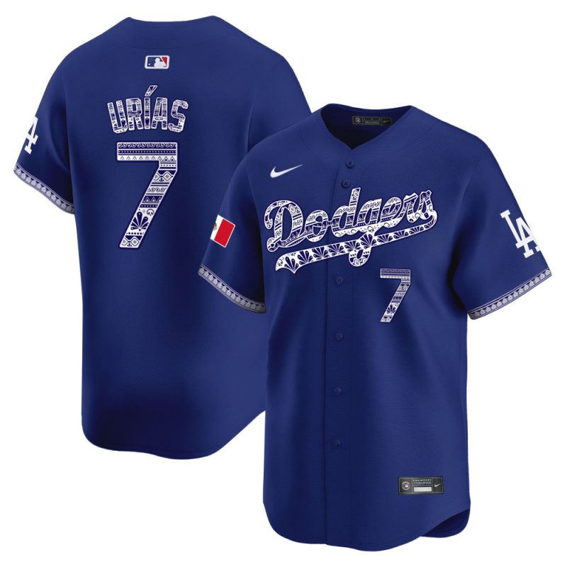 julio urias 7 los angeles dodgers mexico men jersey royal