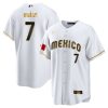 julio urias 7 mexico 2023 baseball men jersey white gold