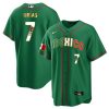 julio urias 7 mexico 2023 flag baseball men jersey green gold