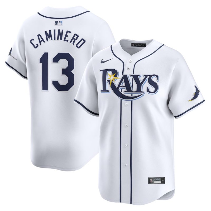 junior caminero 13 tampa bay rays home limited men jersey white