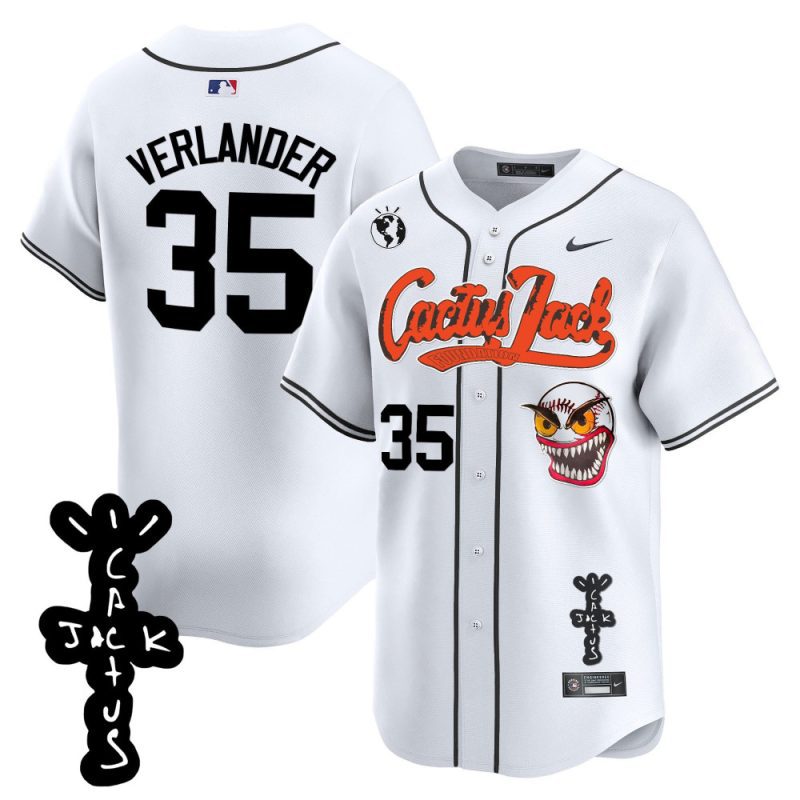 justin verlander 35 houston astros cactus jack patch v2 men jersey white