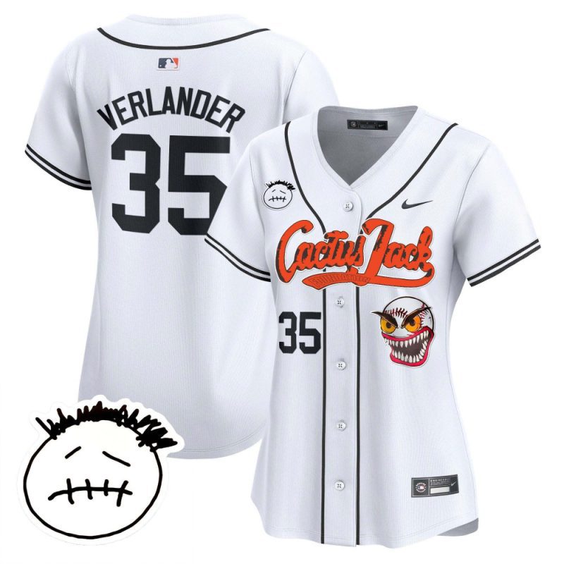 justin verlander 35 houston astros cactus jack patch v3 women jersey white