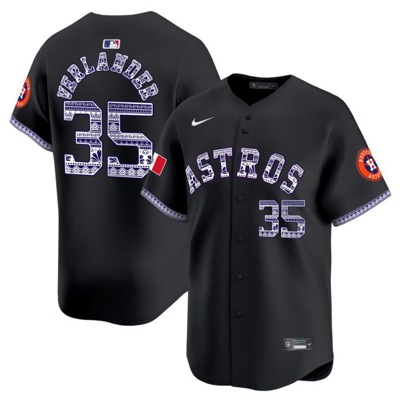 justin verlander 35 houston astros mexico men jersey black