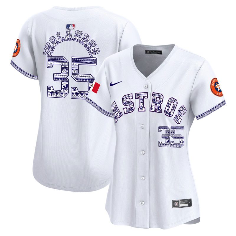 justin verlander 35 houston astros mexico women jersey white