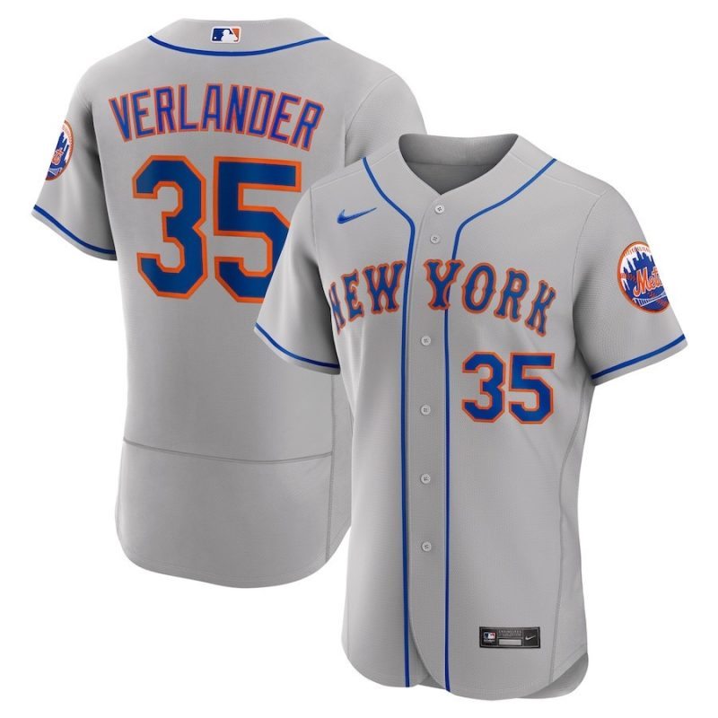 justin verlander 35 new york mets road player elite jersey gray