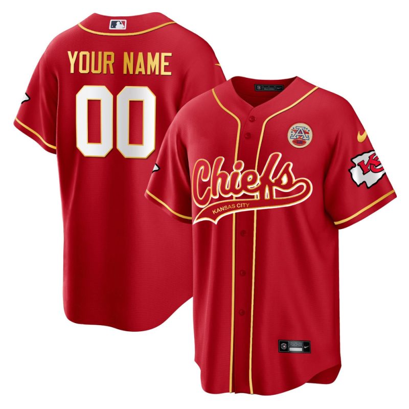 kansas city chiefs baseball custom men jersey red