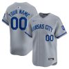 kansas city royals away limited custom men jersey gray