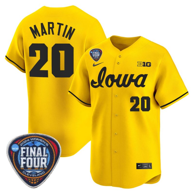 kate martin 20 iowa hawkeyes 2024 final four patch men jersey gold