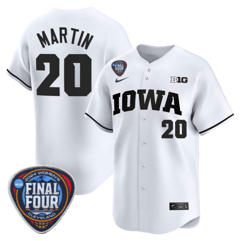 kate martin 20 iowa hawkeyes 2024 final four patch men jersey white