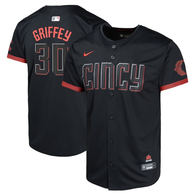 ken griffey jr 30 cincinnati reds city connect limited youth jersey black