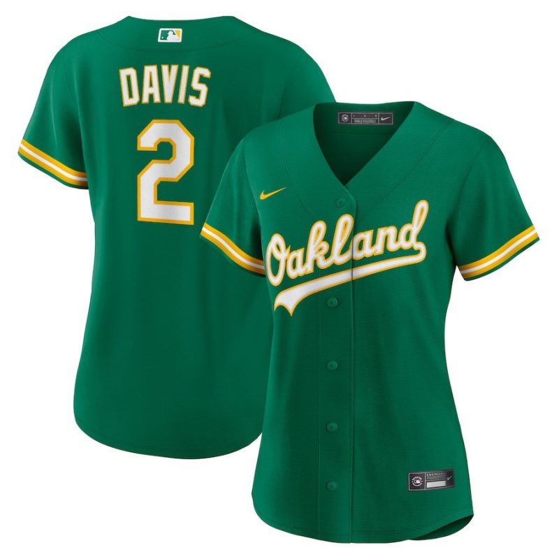 khris davis 2 oakland athletics womens alternate player jersey green