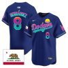 kike hernandez 8 los angeles dodgers 2024 los angeles city style california republic patch men jersey royal