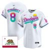 kike hernandez 8 los angeles dodgers 2024 los angeles city style california republic patch men jersey white