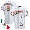 kike hernandez 8 los angeles dodgers mexico california map baseball men jersey white