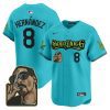 kike hernandez 8 los angeles dodgers snoop dogg men jersey aqua