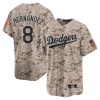 kike hernandez 8 los angeles dodgers usmc alternate limited men jersey desert