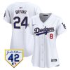 kobe bryant 24 los angeles dodgers 2024 jackie robinson patch women jersey white