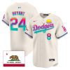 kobe bryant 24 los angeles dodgers 2024 los angeles city style california republic patch men jersey cream