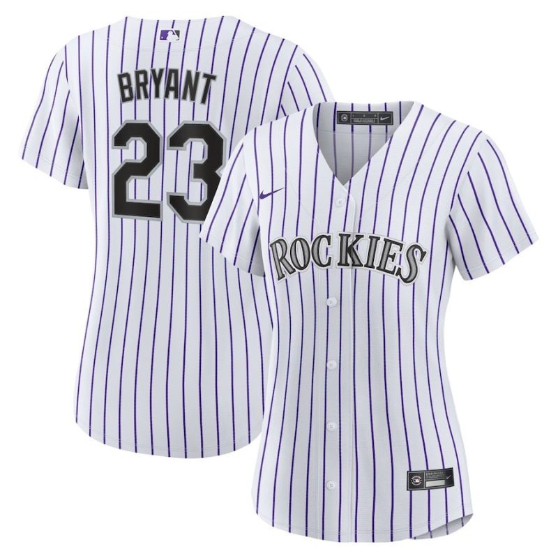 kris bryant 23 colorado rockies womens player jersey white purple