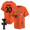 kyle tucker 30 houston astros cactus jack patch v2 men jersey orange