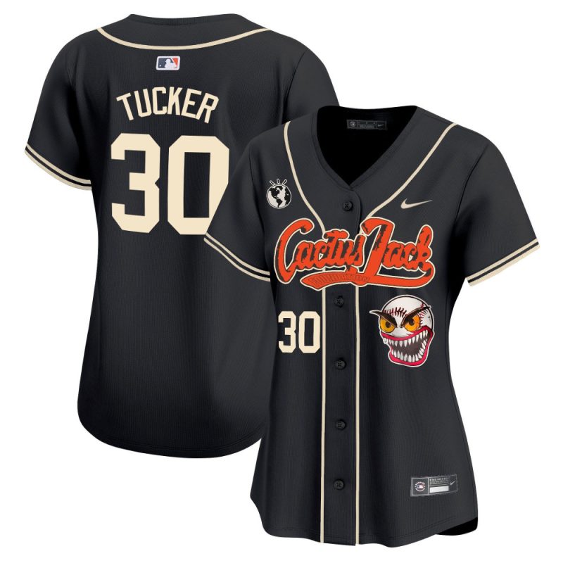 kyle tucker 30 houston astros cactus jack patch women jersey black