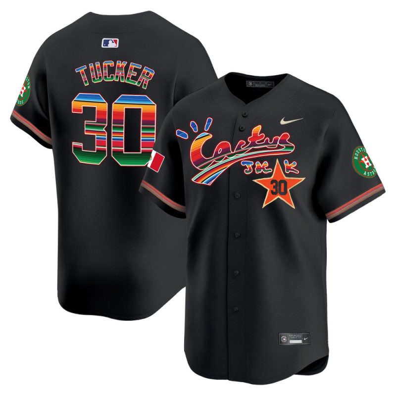 kyle tucker 30 houston astros mexico cactus jack men jersey black