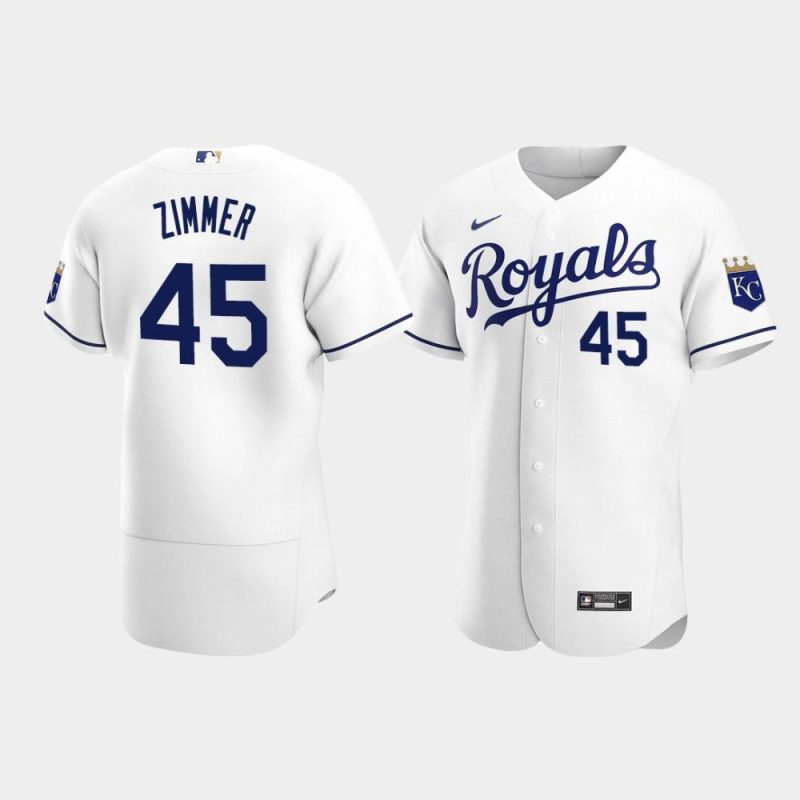 kyle zimmer 45 kansas city royals white home jersey jersey