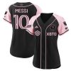 lionel messi inter miami baseball women jersey stitched black pink