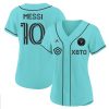 lionel messi inter miami baseball women jersey stitched tourquise