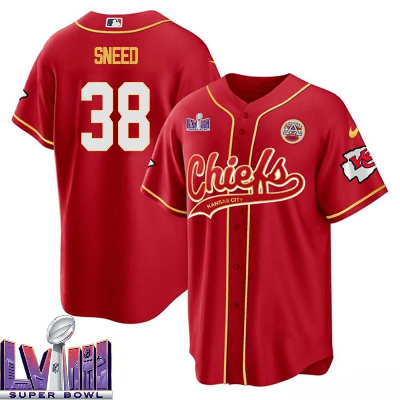 ljarius sneed 38 kansas city chiefs super bowl lviii baseball men jersey red