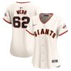 logan webb 62 san francisco giants women home limited player jersey cream