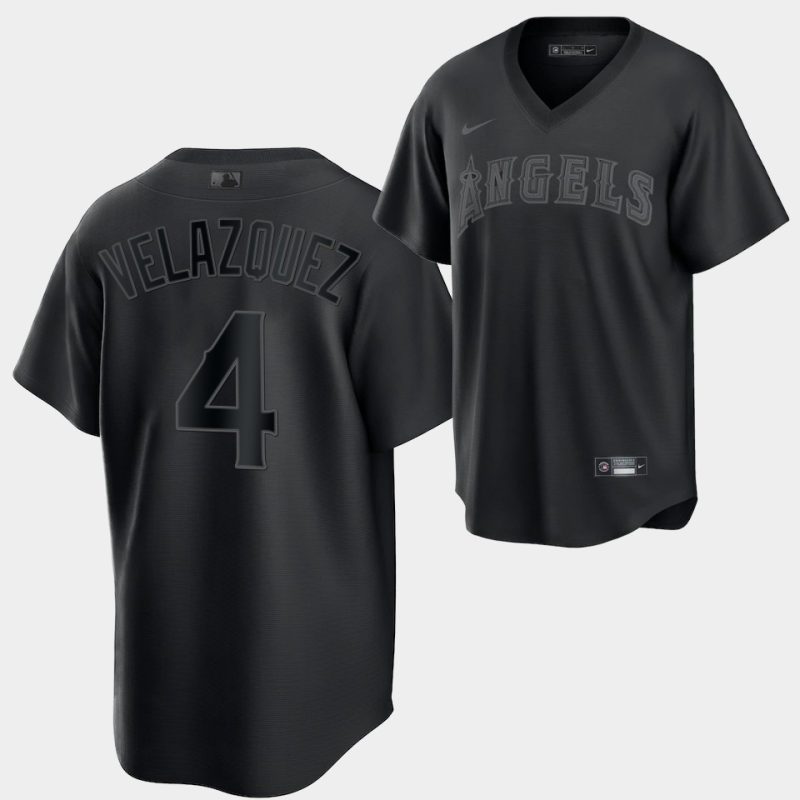 los angeles angels andrew velazquez fashion 4 black jersey